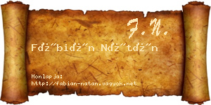 Fábián Nátán névjegykártya